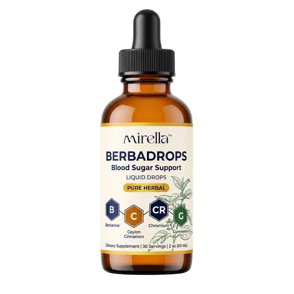 Mirella BerbaDrops berberine liquid drops bottle, blood sugar support supplement for women