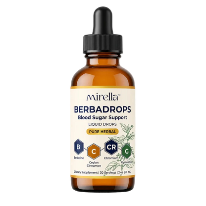 Mirella BerbaDrops berberine liquid drops bottle, blood sugar support supplement for women