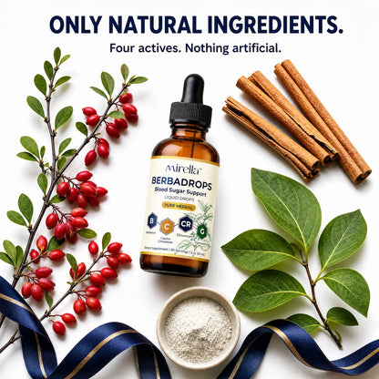 BerbaDrops natural ingredients: barberry, Ceylon cinnamon, gymnema leaves and chromium