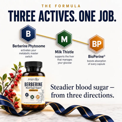 Berberine Balance formula: berberine phytosome 1500mg, milk thistle and BioPerine